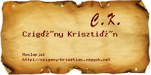 Czigány Krisztián névjegykártya